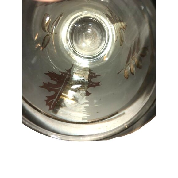 Set of 4 Frosted glass Glasses with GOLD FOIL Leaf Art Imprints and Accents - Picture 4 of 8